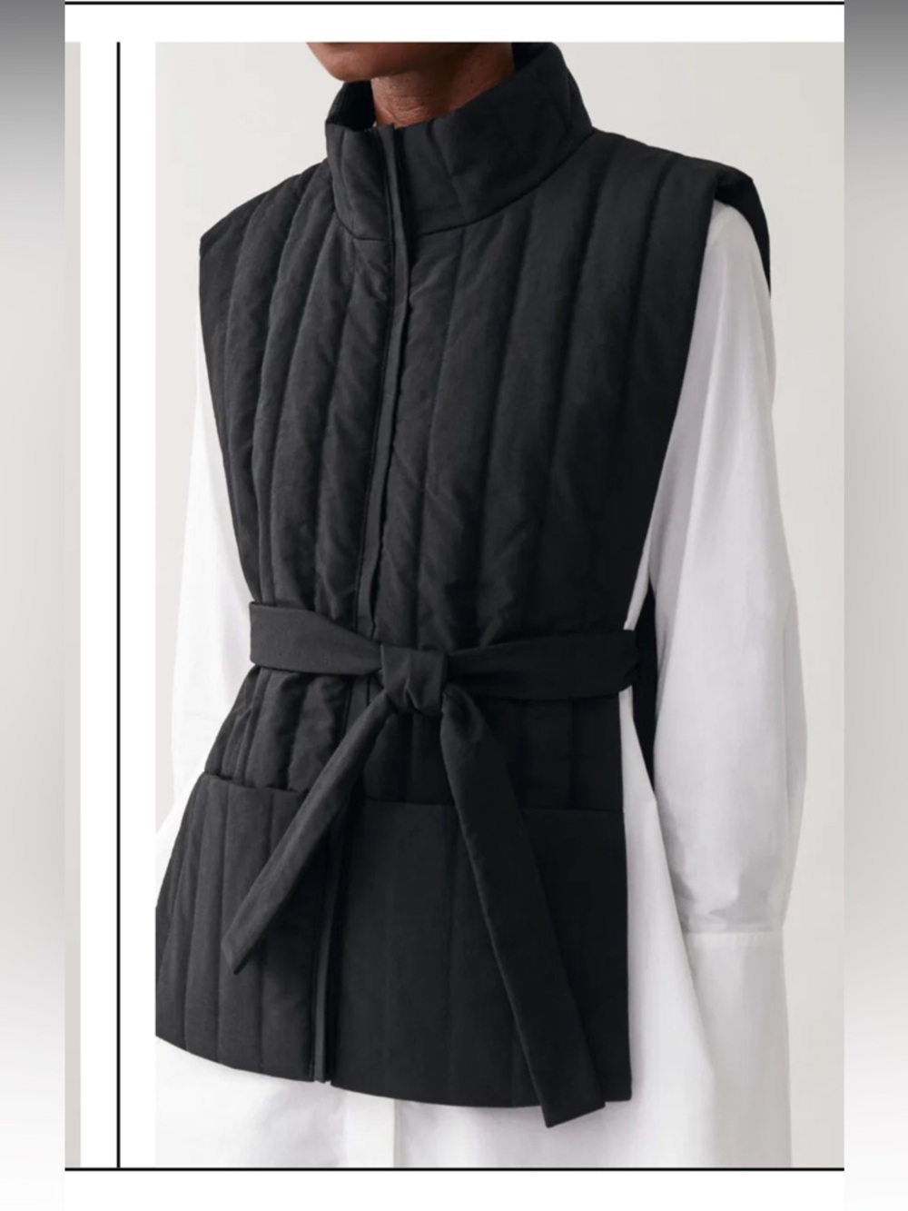 COS Zip-up Puffer Vest Black - One Size